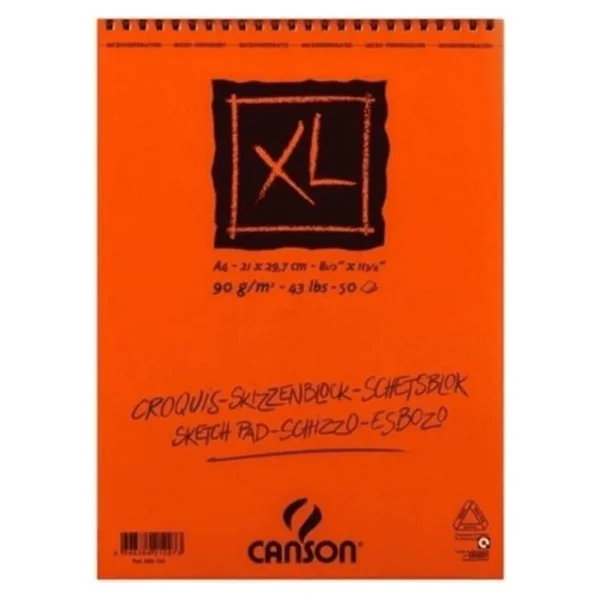 Canson Croquis XL A4 90 gr 50 Yaprak Üstten Spiralli Eskiz Çizim Defteri - Görsel 2