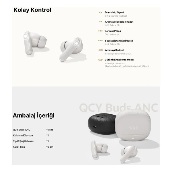Qcy Buds Ht15 ANC TWS Kulak İçi Bluetooth Kulaklık - Görsel 7