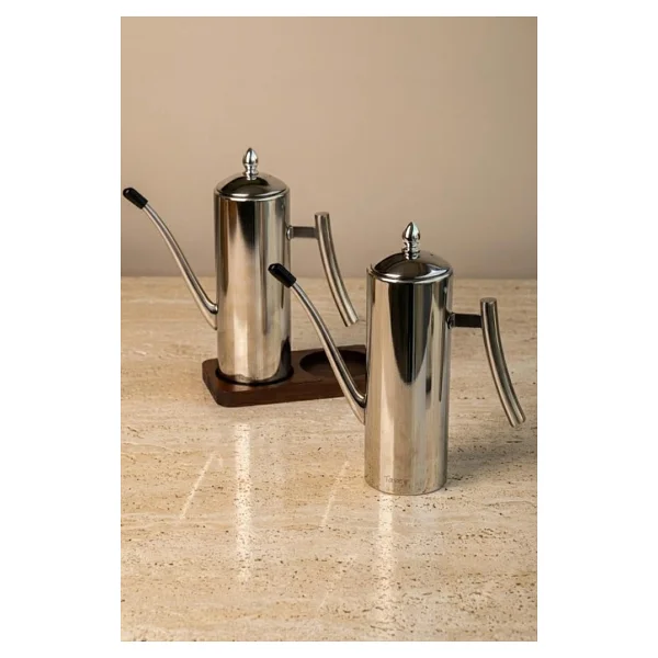 Atbyhome 2'li Çelik 3 Parça 1000ml Standlı Çok Amaçlı Demlik Yağlık Yağdanlık Seti - Görsel 6