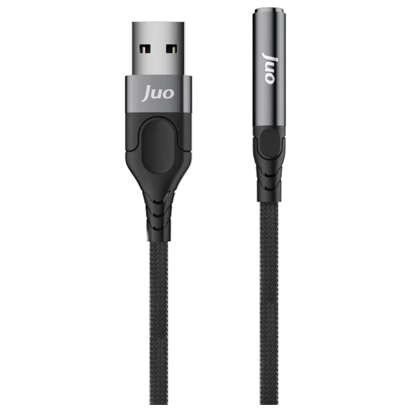 Juo USB-A To 3.5mm Jack Kulaklık Mikrofon Aux Dönüştürücü Harici Ses Kablosu - Görsel 5