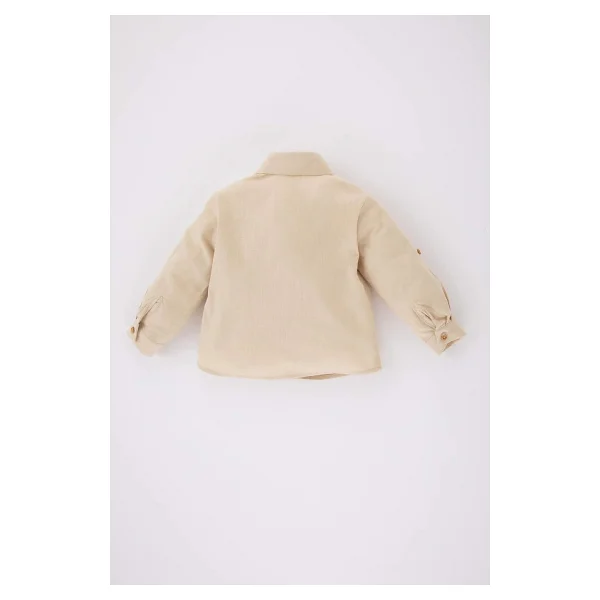 DeFacto Erkek Bebek Erkek Bebek Poplin Uzun Kollu Gömlek, Bej, 24-36 M - Görsel 5
