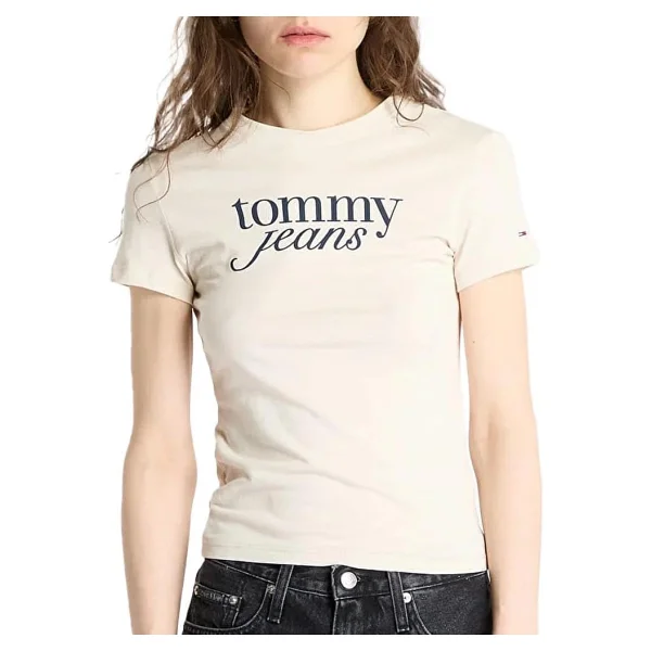 Tommy Hilfiger Jeans Slim Essential Logo Ext DW0DW19447 Kısa Kollu Bisiklet Yaka Kadın Tişört - Görsel 4