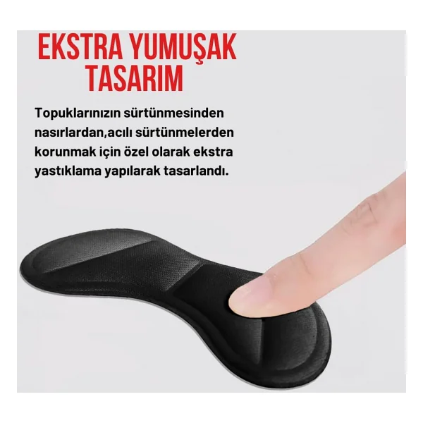 Black Deer T30 Ayakkabı Topuk Vurma Önleyici Ve Daraltma Pedi Ayakkabı Topuk Koruyucu Aparat 2 Çift Siyah - Görsel 3