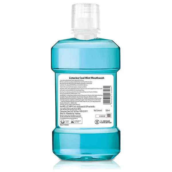 Listerine Cool Mint 500 Ml 2 Adet Gargara - Görsel 7