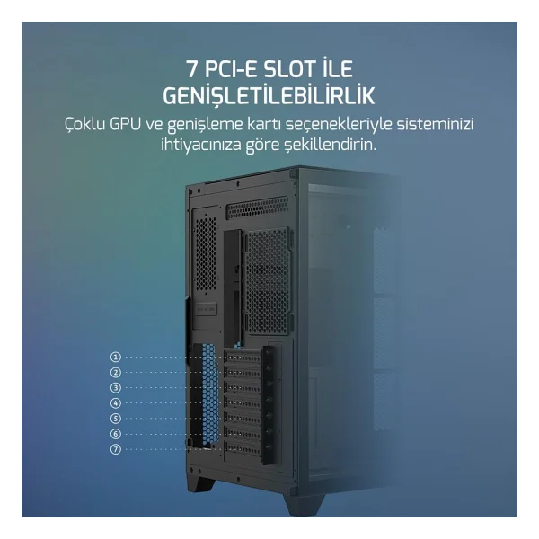 GamePower Warcry TopGlass 850W 4xARGB Temperli Cam ATX Siyah Gaming (Oyuncu) Kasa - Görsel 6