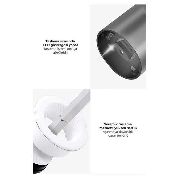 Neutron Pilli Led Işıklı Tuz ve Karabiber Öğütücü ikili Set - Görsel 5