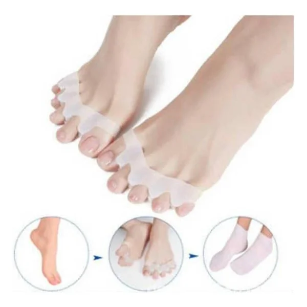 Ayak 5 Parmak Ayıran Makara Silikon Gece Ateli Bunyon Parmak Ayırıcı Koruyucu Halluks Valgus - Görsel 2