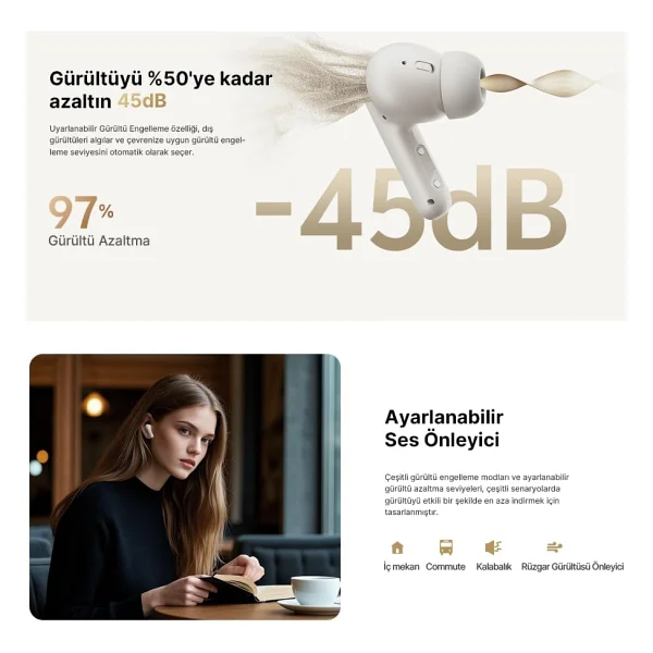 Qcy Buds Ht15 ANC TWS Kulak İçi Bluetooth Kulaklık - Görsel 2