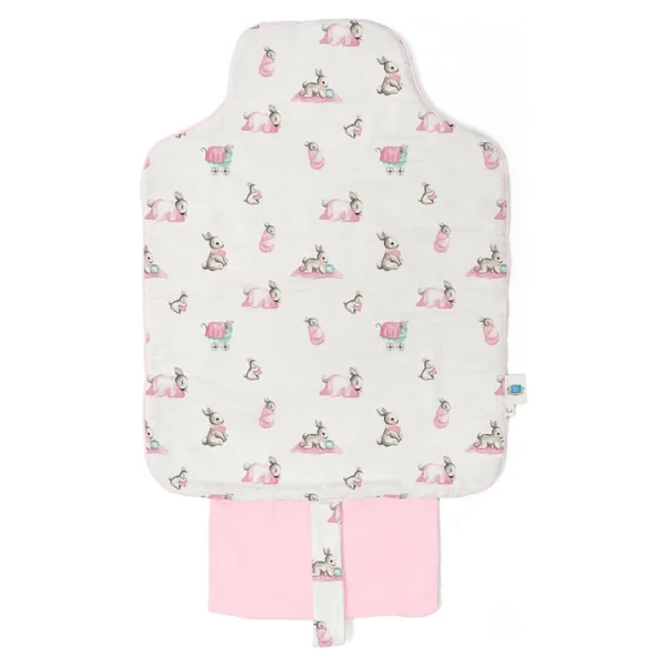 Deux Lapins %100 Pamuk Bebe Lapin Rose Çantalı Pratik Katlanabilir Bebek Alt Değiştirme Matı - Pembe - Görsel 4