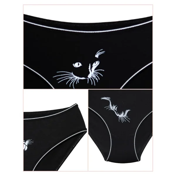 ALYA UNDERWEAR Kız Çocuk Külot, Pamuklu, Rahat Kız Çocuk Slipleri 10'lu Paket, Kedi Baskılı (X13, 8-9 Yaş) - Görsel 4