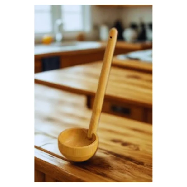 Doğal Bambu Kepçe 28 Cm - Sağlıklı, Dayanıklı, Çevre Dostu Mutfak Aracı - Çorba, Sos Ve Yemek Servisi İçin Ideal - Görsel 3