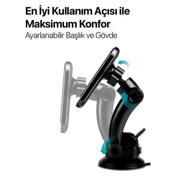 Ttec AirCharger Drive M 2KS18 MagSafe Vantuzlu Mıknatıslı Araç Telefon Tutucu - Görsel 4