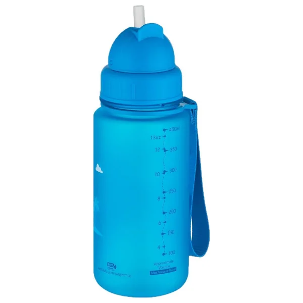 Uzspace Figürlü 400 Ml Pipetli Tritan Çocuk Su Matarası - Mavi - Görsel 2
