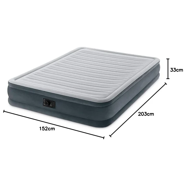 Intex Queen Comfort Plush Mid-Rise 64030 Elektrikli Pompalı Çift Kişilik Şişme Yatak - Görsel 3
