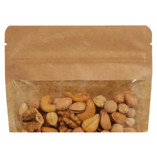 16 Cm X 27 Cm 4 Cm -100 Adet Kraft Geniş Pencereli Doypack - Görsel 4