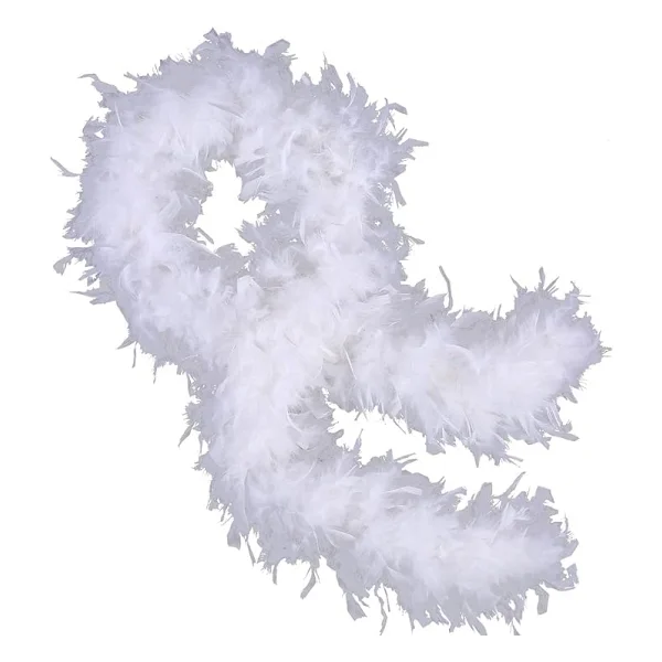 Beyaz Renk Kabarık Kalın Otriş Boa Tüy 6 Cm Genişlik 180-200 Cm Uzunluk - Görsel 5