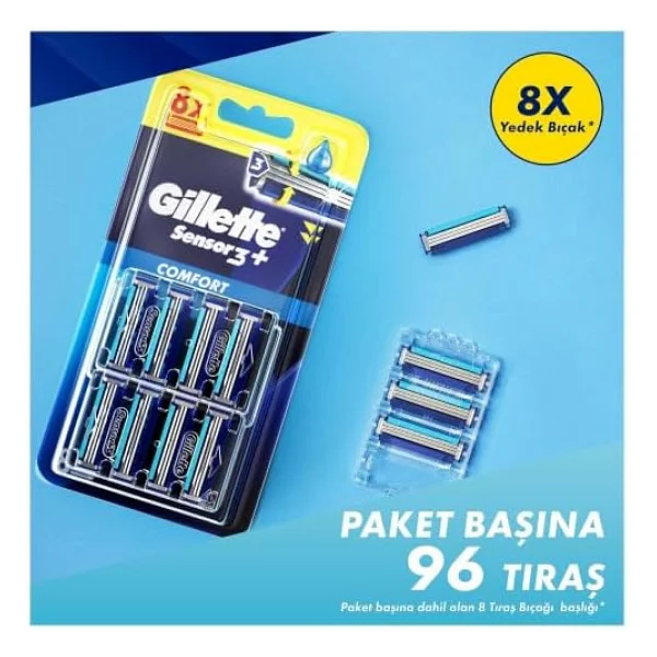 Gillette Sensor 3 8'li Yedek Tıraş Bıçağı - Görsel 4