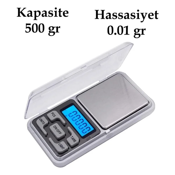 Nokta's Dijital Hassas Elektronik Cep Terazi Tartı 500 Gr 0.01 Gr Hassasiyet - Görsel 4