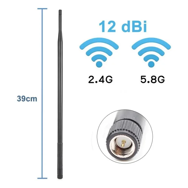 12dbi 39cm Anten Sma Erkek 2.4ghz 5.8ghz Dual Band Rf Gsm Wi-Fi - Görsel 3