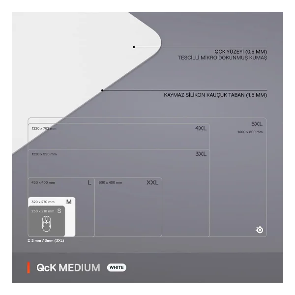 Steelseries Qck Beyaz Medium Oyuncu Mouse Pad - Görsel 5
