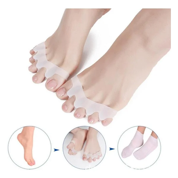 Ayak 5 Parmak Ayıran Makara Silikon Gece Ateli Bunyon Parmak Ayırıcı Koruyucu Halluks Valgus - Görsel 6