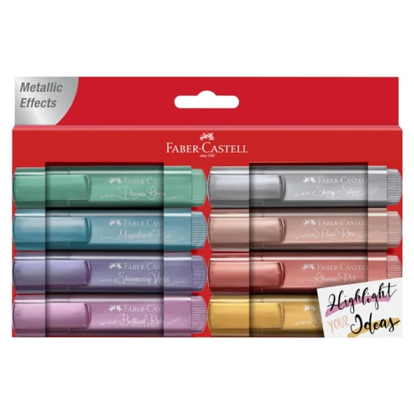 Faber-Castell 46 Metalik 8'li Fosforlu Kalem Seti - Görsel 4