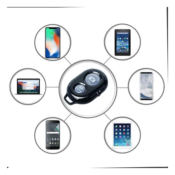 Coverzone Bluetooth Kablosuz Uzaktan Kumanda İOS Android Uyumlu Kamera Deklanşör Düğmesi Remote Shutter - Görsel 3