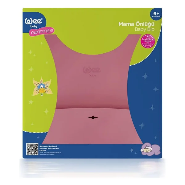 Wee Baby Nanninom Pembe Silikon Mama Önlüğü - Görsel 4