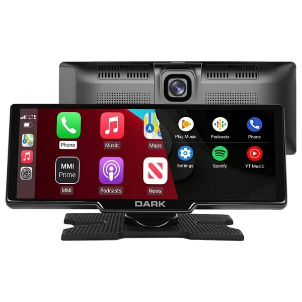 Dark 10.26" IPS Apple CarPlay & Android Auto / AirPlay, Android Cast Ekran Yansıtma Ön & Arka Kameralı Torpido Üstü Araç Multimedya Ekranı - Görsel 2