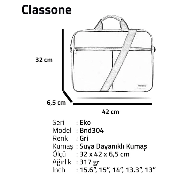 Classone Eko2 15.6'' Laptop Çantası - Görsel 8