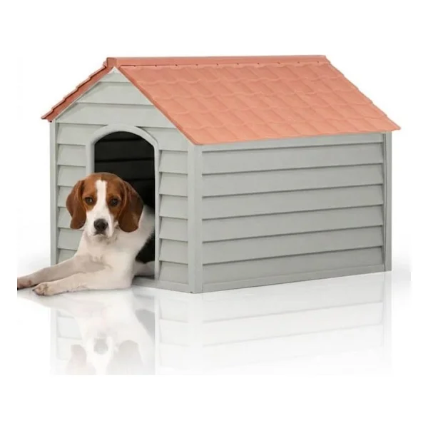 Flex Küçük Boy Plastik Köpek Kulübesi - Suya Dayanıklı Dış Mekan Köpek Evi 62x76x34 Cm - Görsel 2
