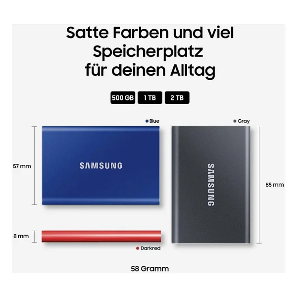 Samsung T7 USB 3.2 1 TB Taşınabilir SSD - Görsel 9