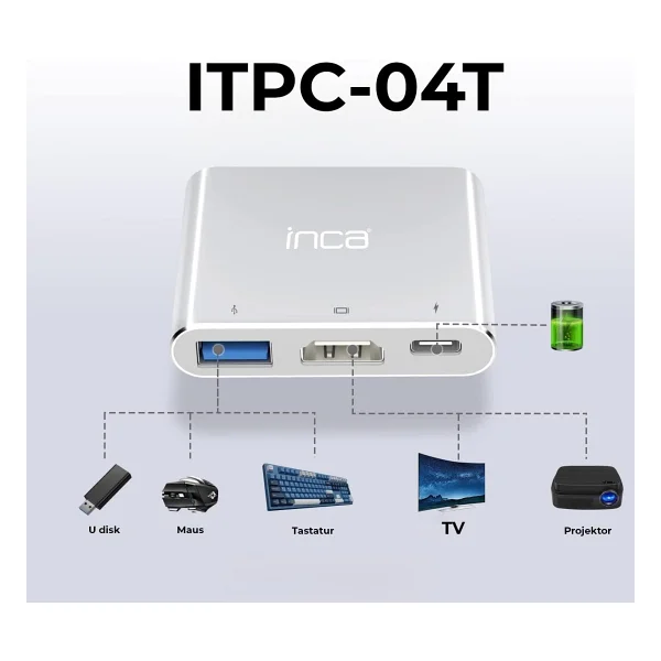 Inca Itpc-04tx 100 W Type-C Laptop Docking Station - Görsel 5