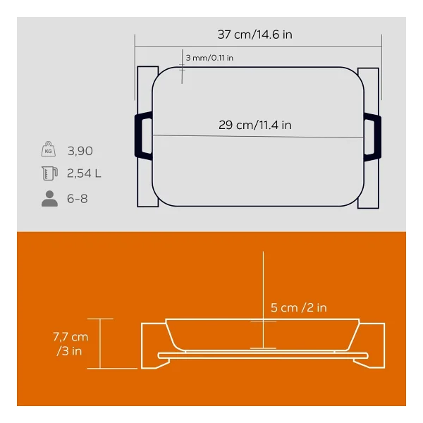 Lava Ahşap Altlıklı 22x30 Cm Döküm Dikdörtgen Fırın Tepsisi - Görsel 5