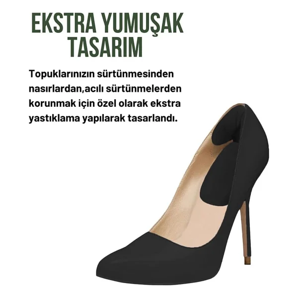 Black Deer Ayakkabı Topuk Vurma Önleyici Ve Daraltma Pedi Ayakkabı İçi Koruyucu Aparat Topuk Süngeri 2 Çift (Siyah) - Görsel 3