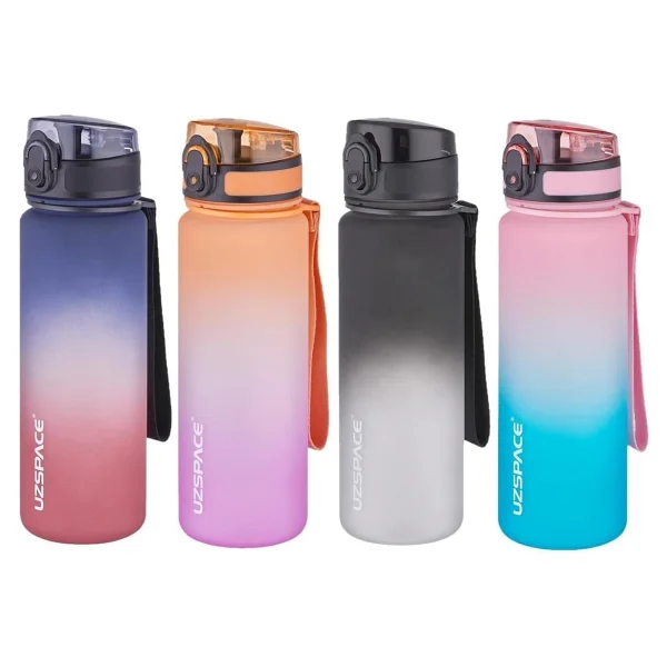 Uzspace 3026-4 Çift Renk Turuncu-Mor 500 Ml Motivasyon Matarası - Görsel 3