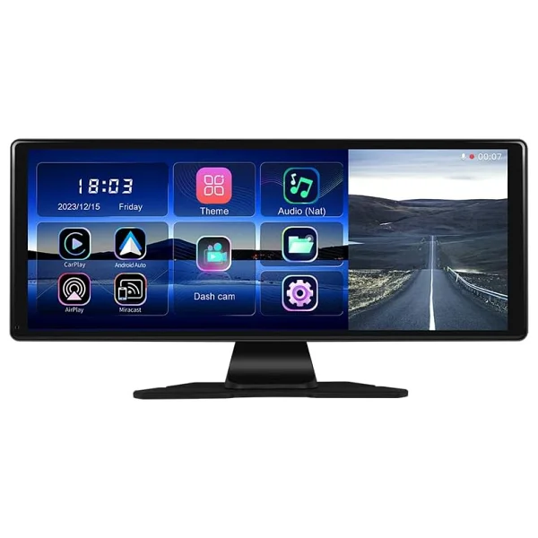 Dark 11.3" IPS Apple CarPlay & Android Auto / AirPlay, Android Cast Ekran Yansıtma, ADAS Sürüş Sistemli 4K Ön & Arka Kameralı Torpido Üstü Araç Multimedya Ekranı - Görsel 4