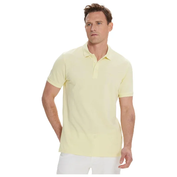 ALTINYILDIZ CLASSICS Erkek Açık Mavi Slim Fit Dar Kesim Polo Yaka%100 Pamuk Kısa Kollu Tişört, Açık Mavi, L - Görsel 7