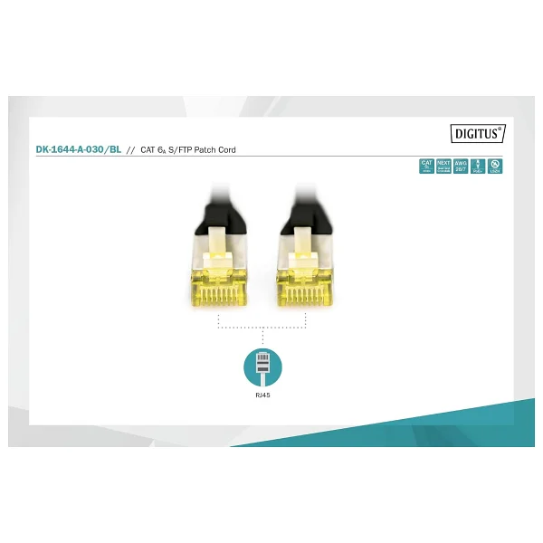 Digitus Dk-1644-A-030 Sftp 3 M Siyah Cat6a Patch Kablo - Görsel 2