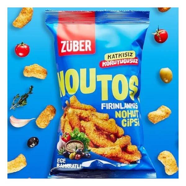 Züber Noutos Ege Baharatlı Fırınlanmış Nohut Cipsi 55 gr 15'li - Görsel 9