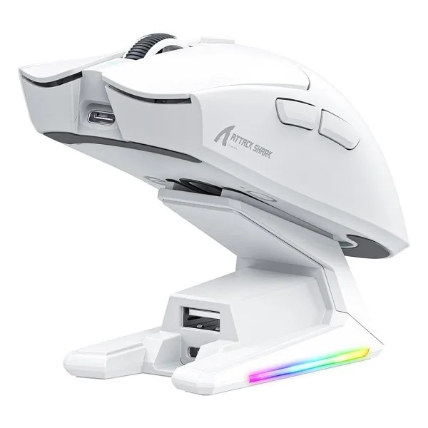 Attack Shark X1 Beyaz Şarj İstasyonlu Kablosuz Oyuncu Mouse - Görsel 8