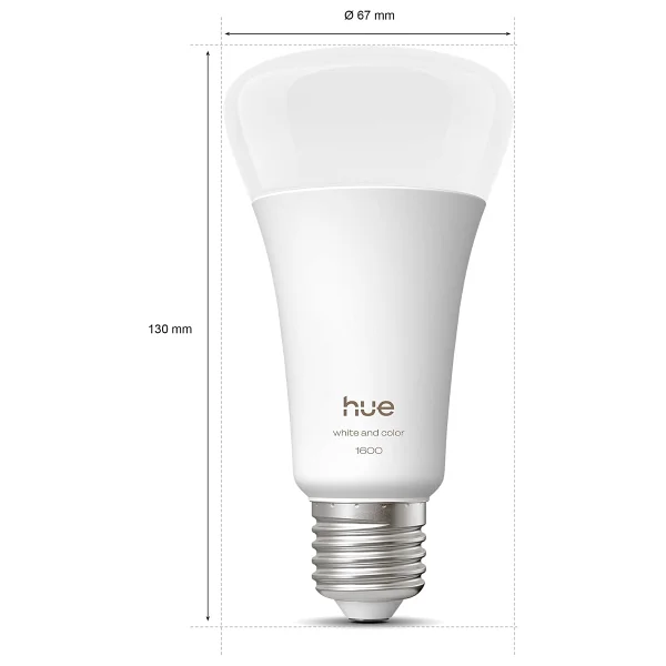 Philips Hue LED A67 lamba, beyaz ve renkli ambiyans, E27 duy, 11,8 W, tam spektrumlu ışık 1000 K-200 - Görsel 3