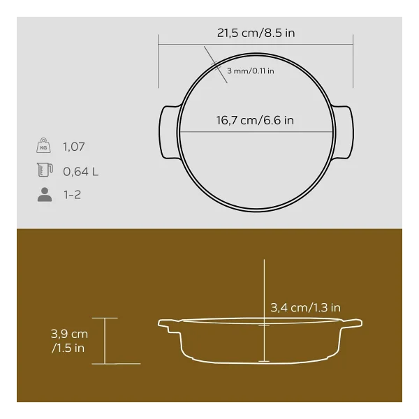 Lava 17 cm Döküm Güveç Kabı - Görsel 3