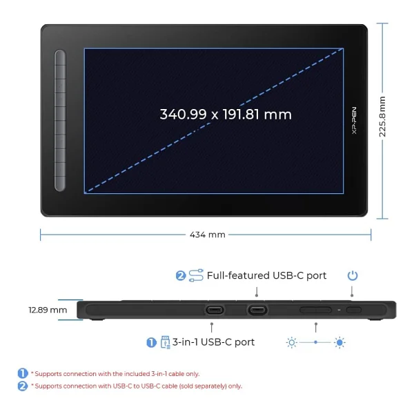 Xp-Pen Artist 16 Siyah Grafik Tablet - Görsel 3