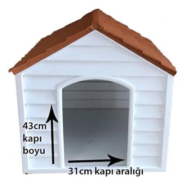 Flex Küçük Boy Plastik Köpek Kulübesi - Suya Dayanıklı Dış Mekan Köpek Evi 62x76x34 Cm - Görsel 6