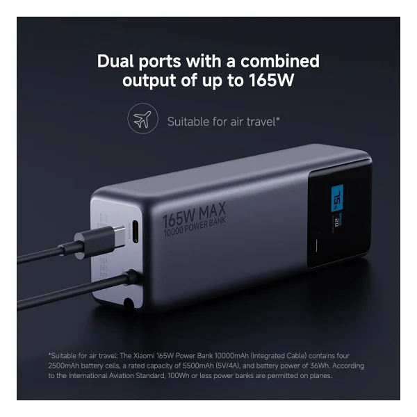 Xiaomi 165 W 10000 mAh Hızlı Şarj Powerbank - Görsel 3