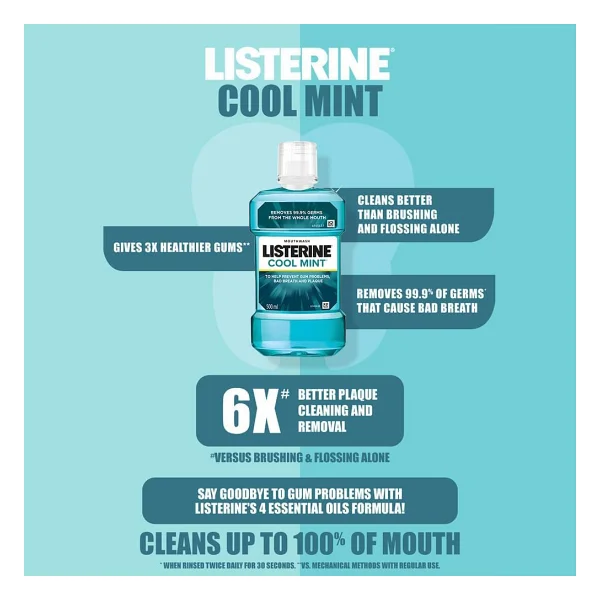 Listerine Cool Mint 500 Ml 2 Adet Gargara - Görsel 2