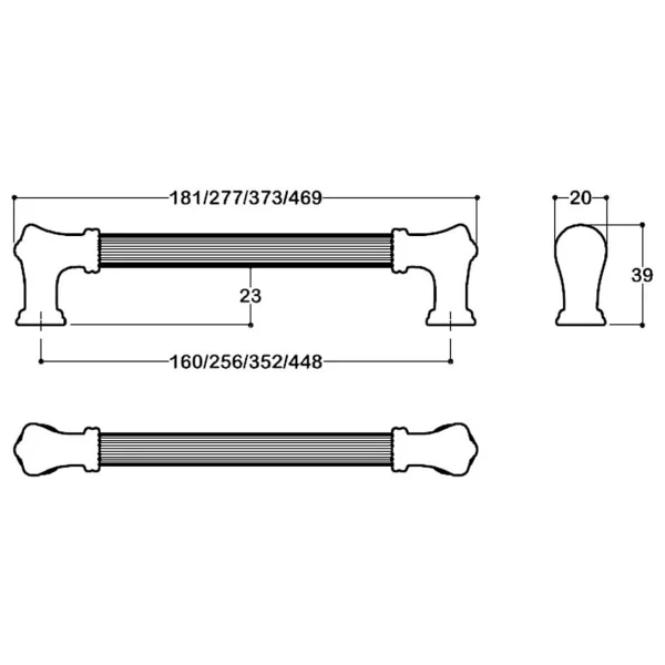 System 4640 Klasik Kulp Antik Renk 256 mm - Görsel 2