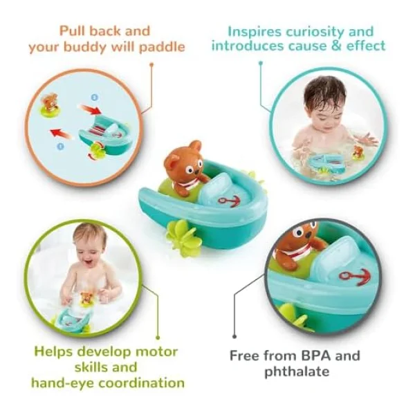 Hape Çek-Bırak Tekne Ve Ayıcık Banyo Oyuncağı - Görsel 9