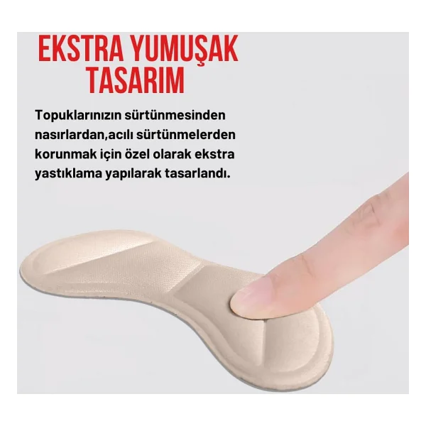 Black Deer T30 Ayakkabı Topuk Vurma Önleyici Ve Daraltma Pedi Ayakkabı Topuk Koruyucu Aparat 2 Çift Bej - Görsel 3